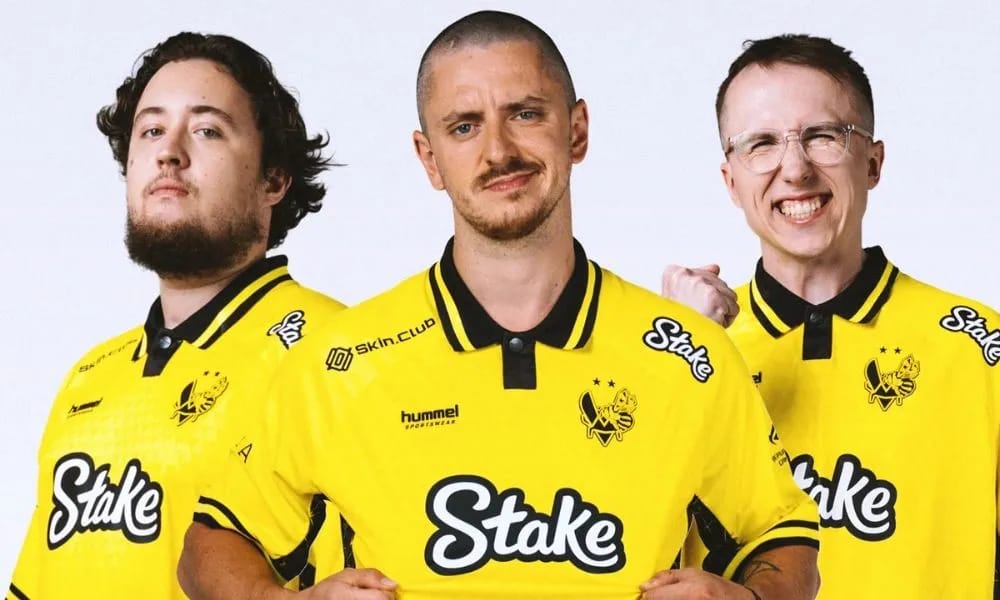 Gamers wearing Jersey with Stake Logo on it after the deal was signed