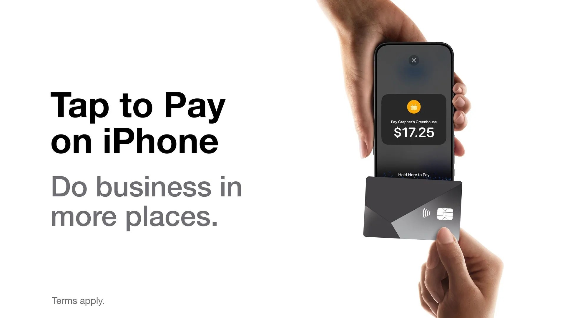 Tap to Pay on iPhone - card tapping an iPhone