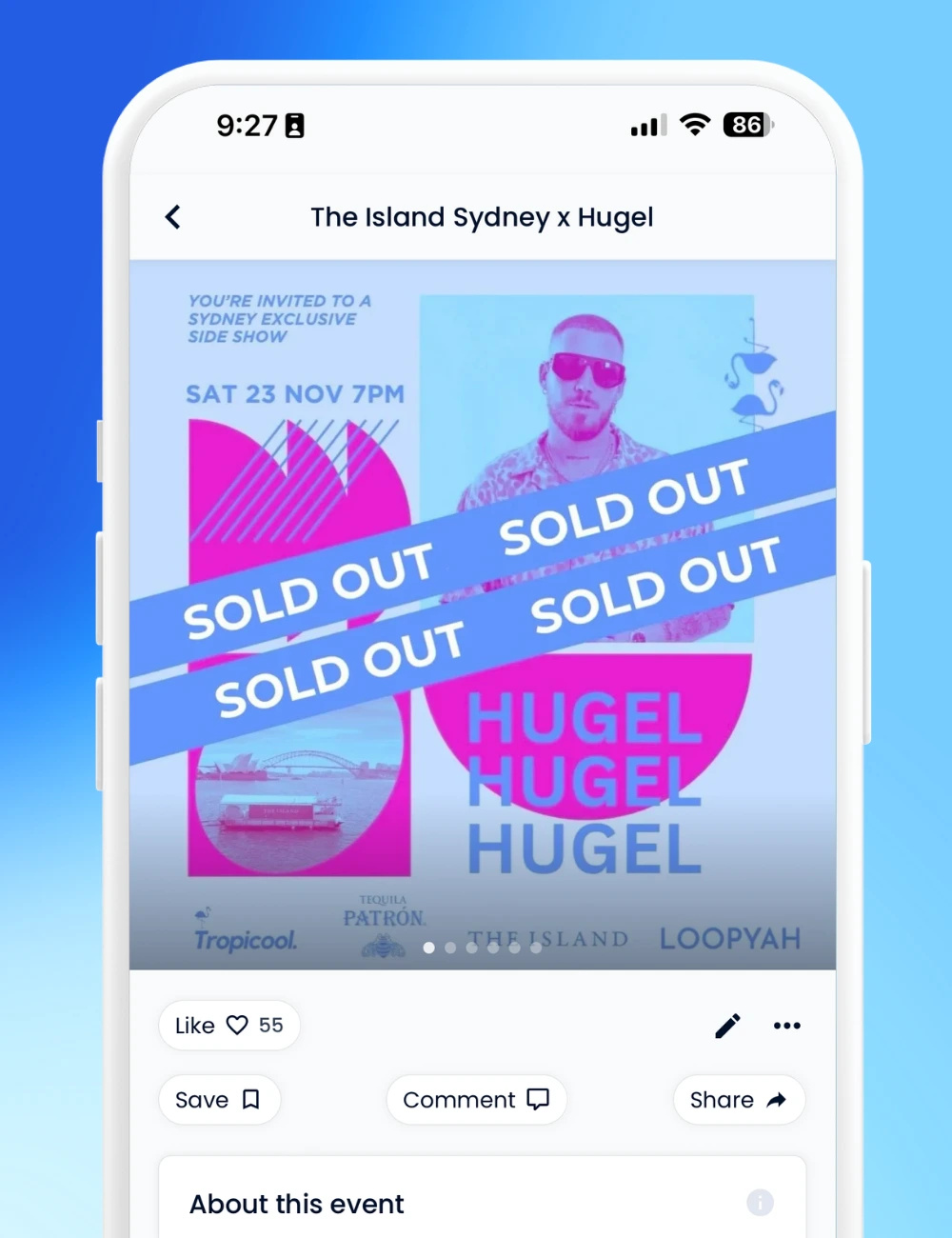 Event Management - Preview of event hosted on the Loopyah platform