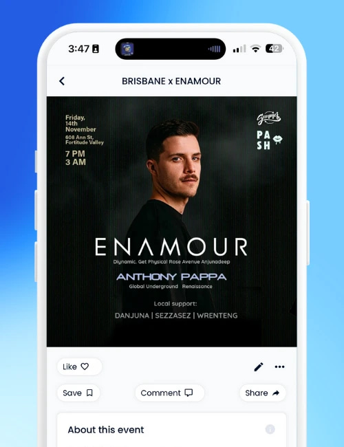 A preview of an event sponsorship on Loopyah